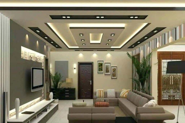 Interiors the living room boasts an eye catching false ceiling2 (1)